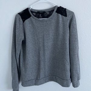 lace shoulder sweater